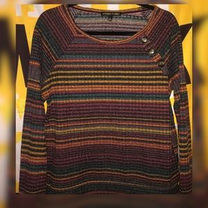Striped-buttoned Cute Long-Sleeve!